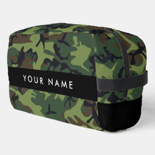 Green Camouflage Pattern, Your name, Personalise Dopp Kit