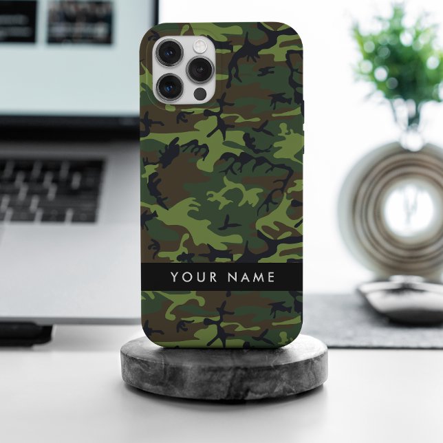 Green Camouflage Pattern, Your name, Personalise iPhone Case (Creator Uploaded)