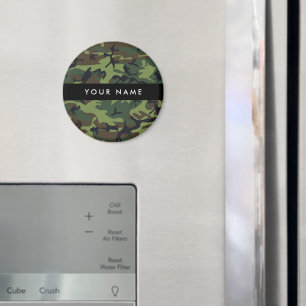 Green Camouflage Pattern, Your name, Personalise Magnet