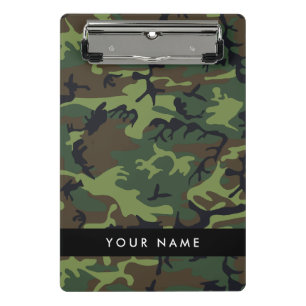 Green Camouflage Pattern, Your name, Personalise Mini Clipboard