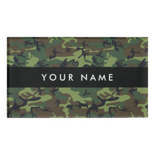 Green Camouflage Pattern, Your name, Personalise Name Tag