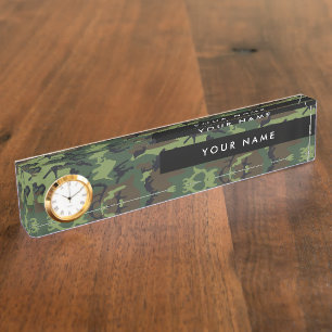 Green Camouflage Pattern, Your name, Personalise Nameplate