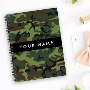 Green Camouflage Pattern, Your name, Personalise Notebook