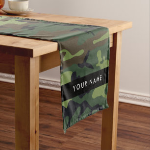 Green Camouflage Pattern, Your name, Personalise Short Table Runner