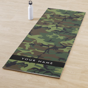 Green Camouflage Pattern, Your name, Personalise Yoga Mat
