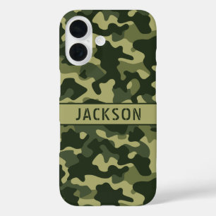 Green Camouflage Personalised iPhone 16 Case