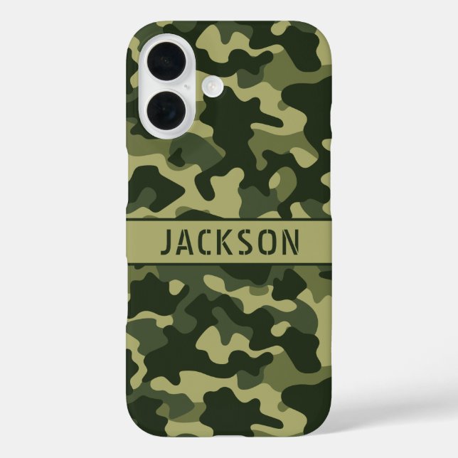 Green Camouflage Personalised Case-Mate iPhone Case (Back)