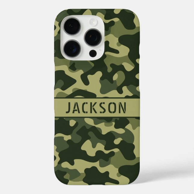 Green Camouflage Personalised Case-Mate iPhone Case (Back)