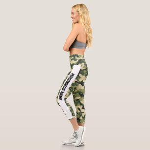 Green Camouflage PERSONALIZE Capri Leggings