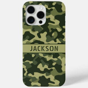 Green Camouflage Personalized iPhone 15 Pro Max Case