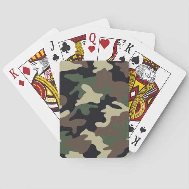Green Camouflage Playing Cards (Back)