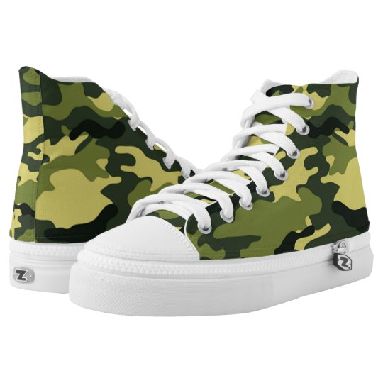 Green camouflage Printed Shoes | Zazzle.co.uk
