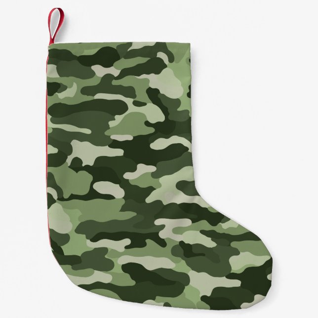 Green Camouflage Small Christmas Stocking (Front)