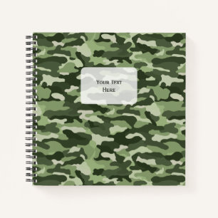 Green Camouflage Square Notebook