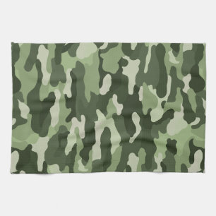 Green Camouflage Tea Towel