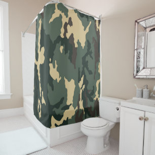 Green Camouflage Zippo Lighter Shower Curtain