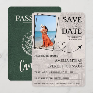 Green Cancun Passport Save The Date