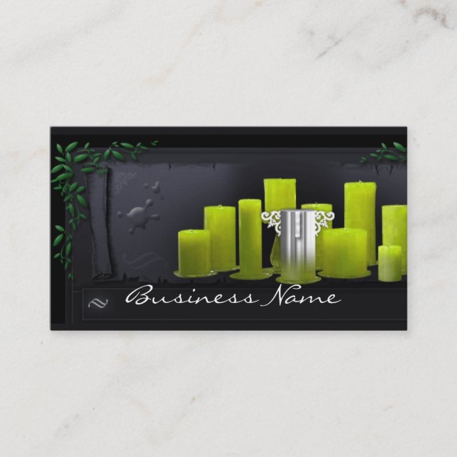 Green Candles Business Card (Front)