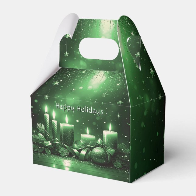 Green Candles Christmas Holiday Gift Box (Back Side)