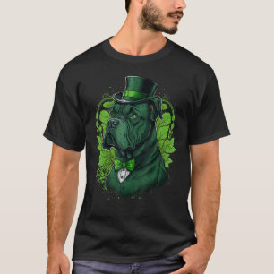 Green Cane Corso shamrock on St Patricks Day Cane  T-Shirt