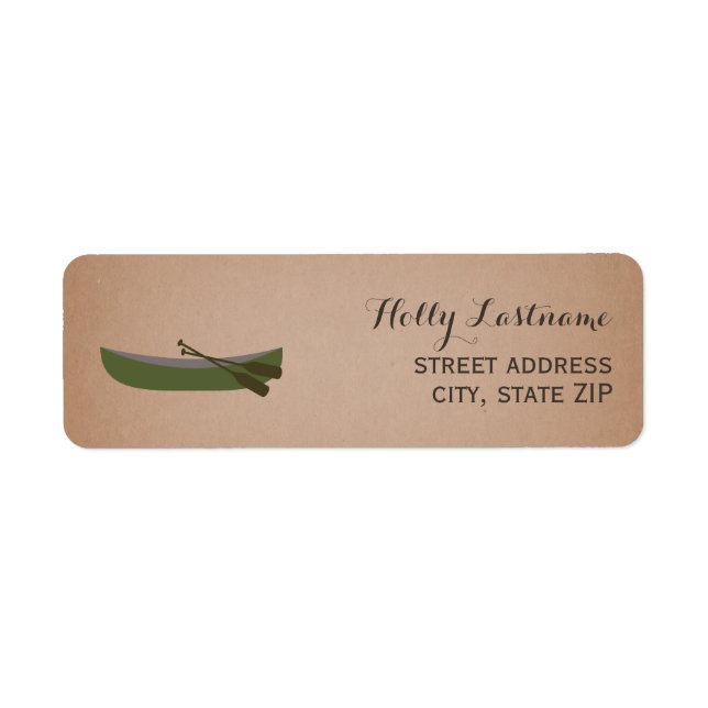 Green Canoe Rustic Address Label (Front)