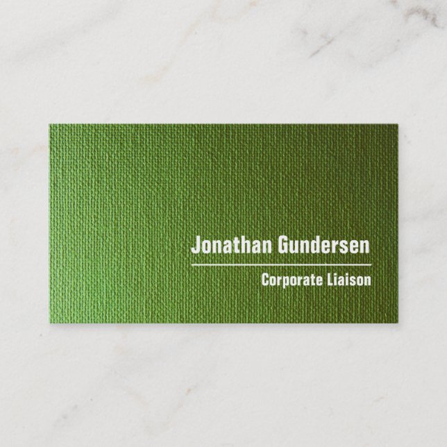 Green Canvas Modern Professional Business Card (Front)