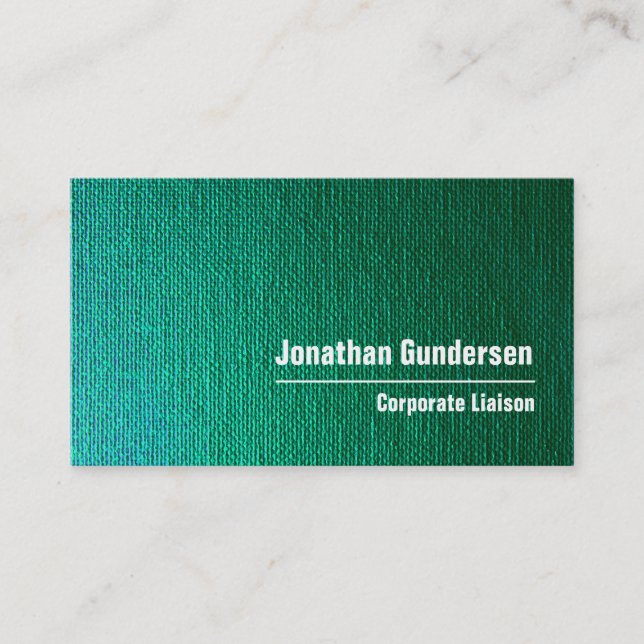 Green Canvas Modern Professional Business Card (Front)
