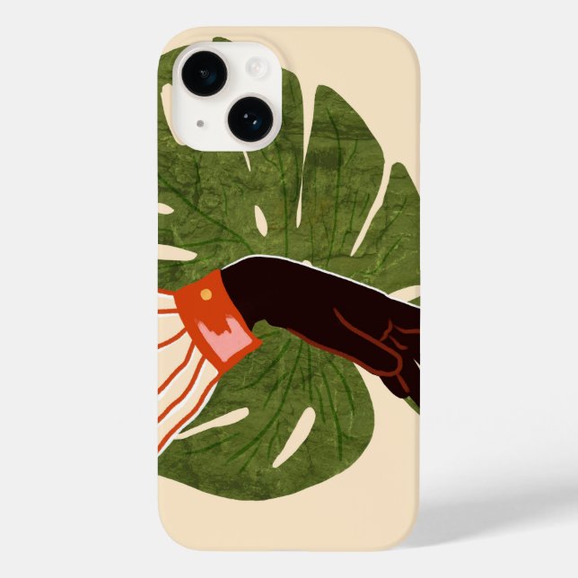 Green Canvas, Red Accent Case-Mate iPhone Case (Back)