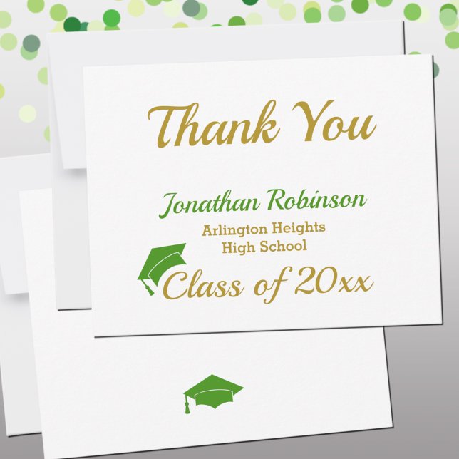 Green Cap Graduation Thank You Card (Creator Uploaded)