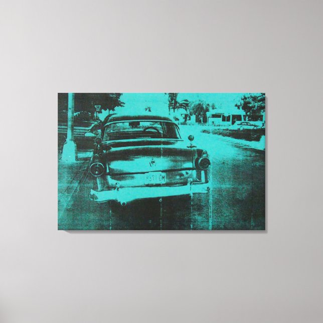 Green car canvas print (Front)