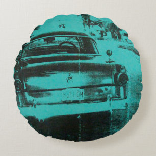 Green car round cushion
