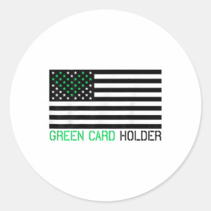 Green Card Holder - Heart Green Card - Green Card  Classic Round Sticker