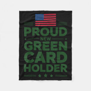 Green Card Recient American Pride Patriotic  Fleece Blanket