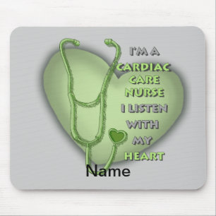 Green Cardiac Care Nurse Mouse Pad