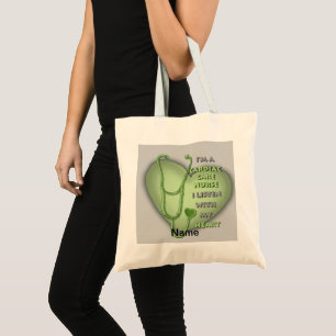 Green Cardiac Care Nurse  Tote Bag
