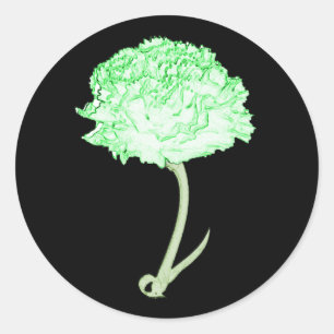 Green Carnation Classic Round Sticker