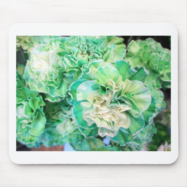 Green Carnation Mouse Mat (Front)