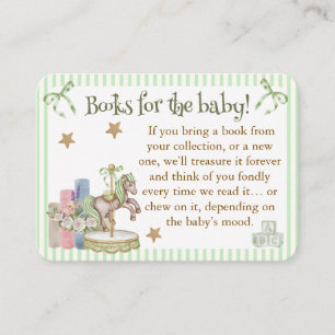 Green Carousel Horse Book Request Dipper Raffle  Enclosure Card