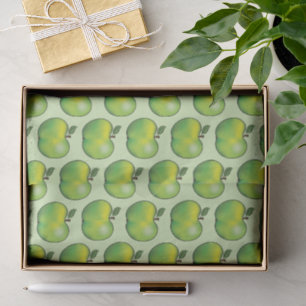 Green Cartoon Apple Fruit Pattern Tissue Paper