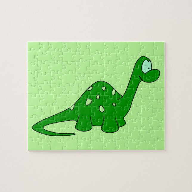 Green Cartoon Dinosaur Jigsaw Puzzle (Horizontal)