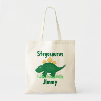 Green Cartoon Dinosaur Tote Bag