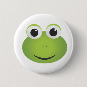 Green Cartoon Frog Button