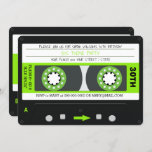 Green Cassette Tape Retro 80s Birthday Party  Invitation<br><div class="desc">Green Cassette Tape Retro 80s Birthday Party Invitation</div>