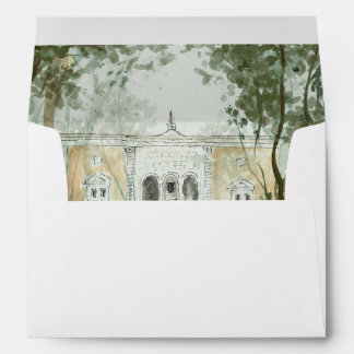 Green Castle Wedding Envelope