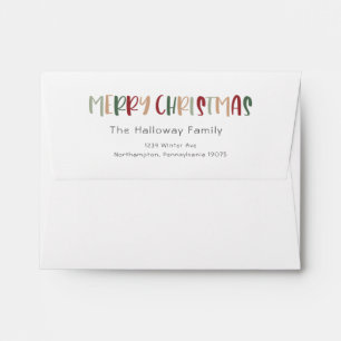 Green Casual Colourful Christmas Card Envelope