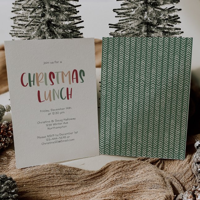 Green Casual Colourful Christmas Lunch Invitation (Creator Uploaded)
