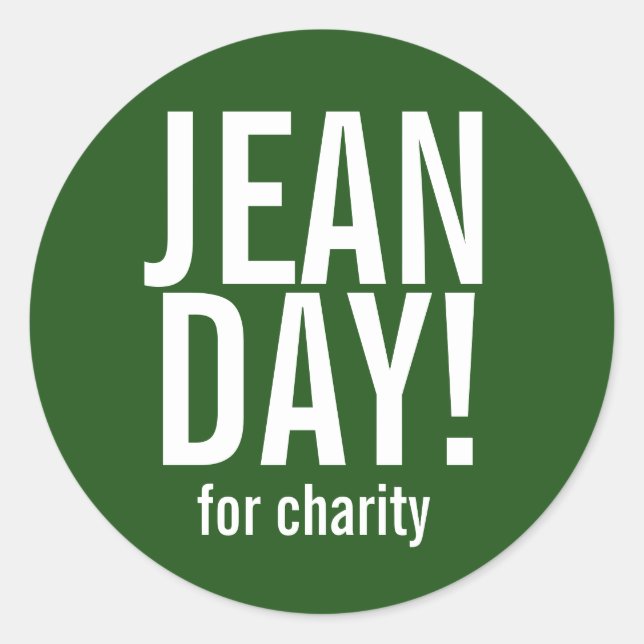 Green Casual Jean Day Stickers (Front)