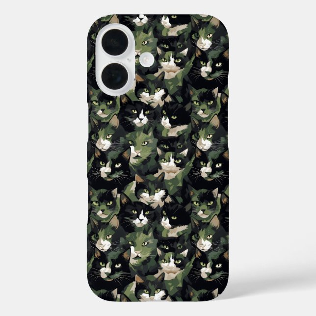 Green Cat Camouflage Case-Mate iPhone Case (Back)