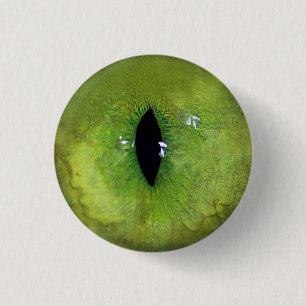 Green Cat Eye 3 Cm Round Badge