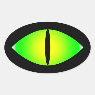 Green Cat Eye Oval Sticker